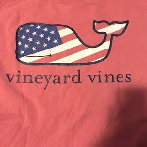 Vineyard Vines short sleeve. American flag whale.